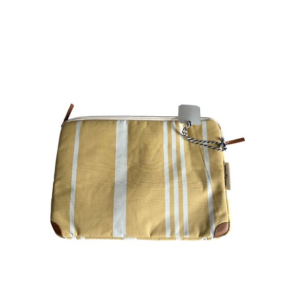 BUSINESS & PLEASURE Yellow Striped Padded Laptop Sleeve Case NEW NWT - Picture 2 of 6